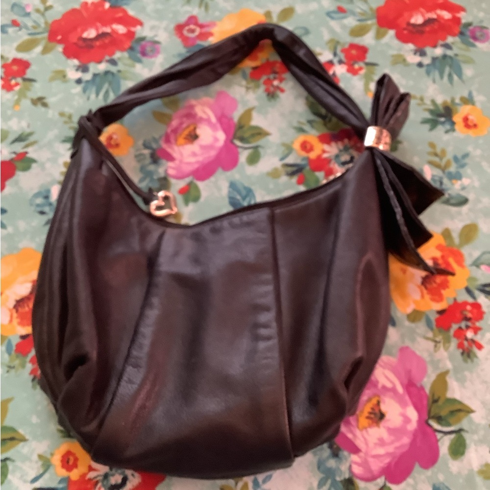 Black leather Brighton Hobo handbag in EUC